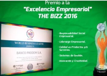 Banco Prodem recibe premio a Excelencia Empresarial 2016 de parte de World Confederation of Businesses