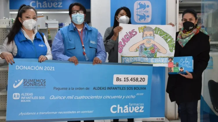 Farmacias Chávez logra recaudar Bs 15 mil en favor de niñas y niños participantes de Aldeas Infantiles SOS