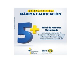Banco BISA obtiene la máxima calificación “5+” por su desempeño de RSE 