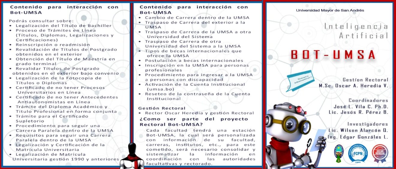 UMSA lanza el chat ＂Bot-UMSA＂, una herramienta de inteligencia artificial con información académica y administrativa.