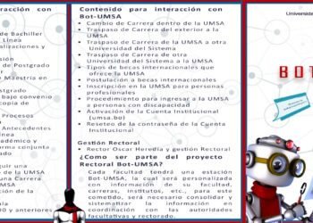 UMSA lanza el chat «Bot-UMSA», una herramienta de inteligencia artificial con información académica y administrativa.
