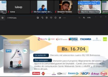 Gente Motivando Gente, infoRSE y 15 empresas entregan Bs 16.704 a Visión Mundial Bolivia para Mejorar el Sistema de Agua de Irundaití 