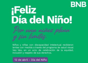 BNB  celebra el Día del Niño con la entrega de lentes a niños con discapacidad intelectual en La Paz