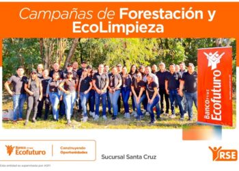 Ecofuturo sucursal Santa Cruz participó en la campaña de forestación y ecolimpieza del Cordón Ecológico