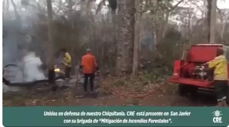 Brigadas de Mitigación de Incendios Forestales de CRE llegaron a Roboré y San Javier