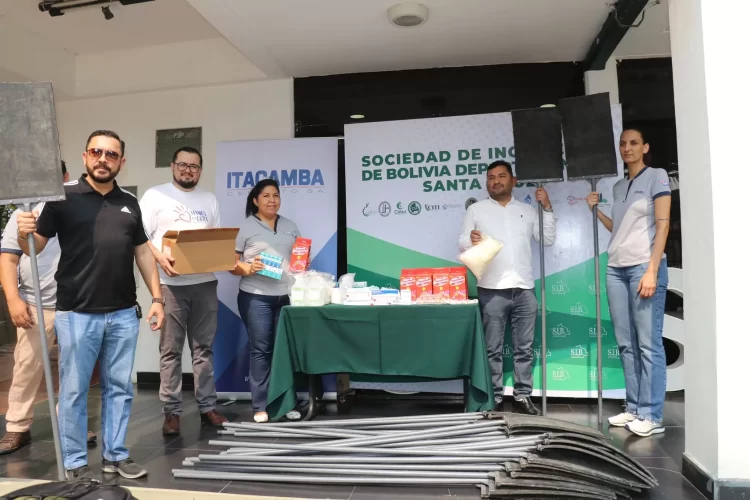 Itacamba lleva equipamiento y medicinas a bomberos voluntarios  de Puerto Suárez y El Carmen Rivero Torres