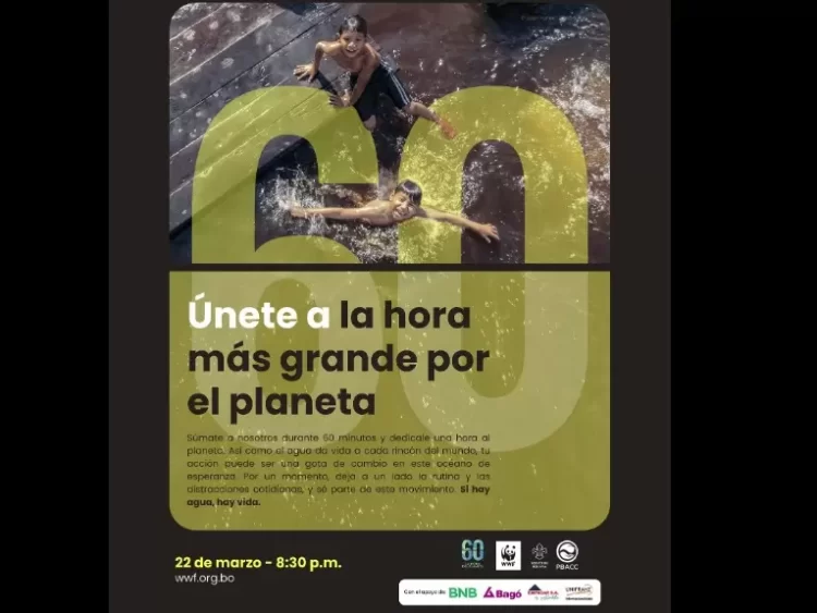 Bolivia se une a la “Hora del Planeta 2025”, el mayor movimiento ambiental del mundo, en esta edición a favor del agua