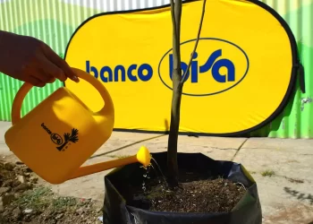 Pulmón Banco BISA llegó a la zona de  Calacoto en la ciudad de La Paz