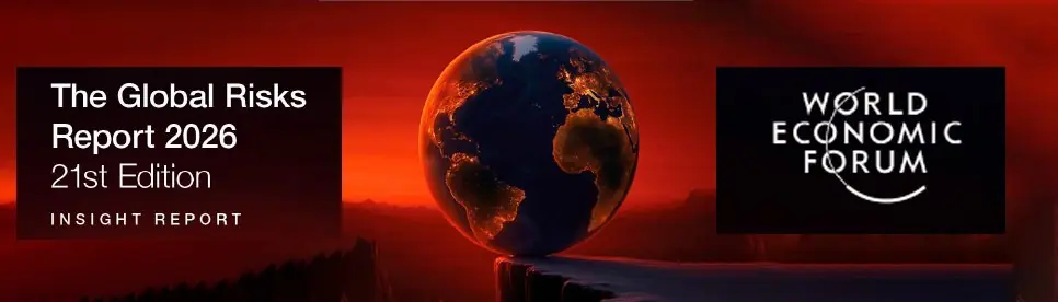 Portada del Informe sobre Riesgos Globales 2026 del Foro Económico Mundial.