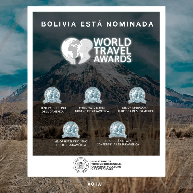 Bolivia nominada en cinco categorías de los World Travel Awards 2026